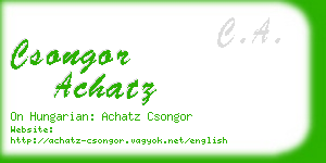 csongor achatz business card